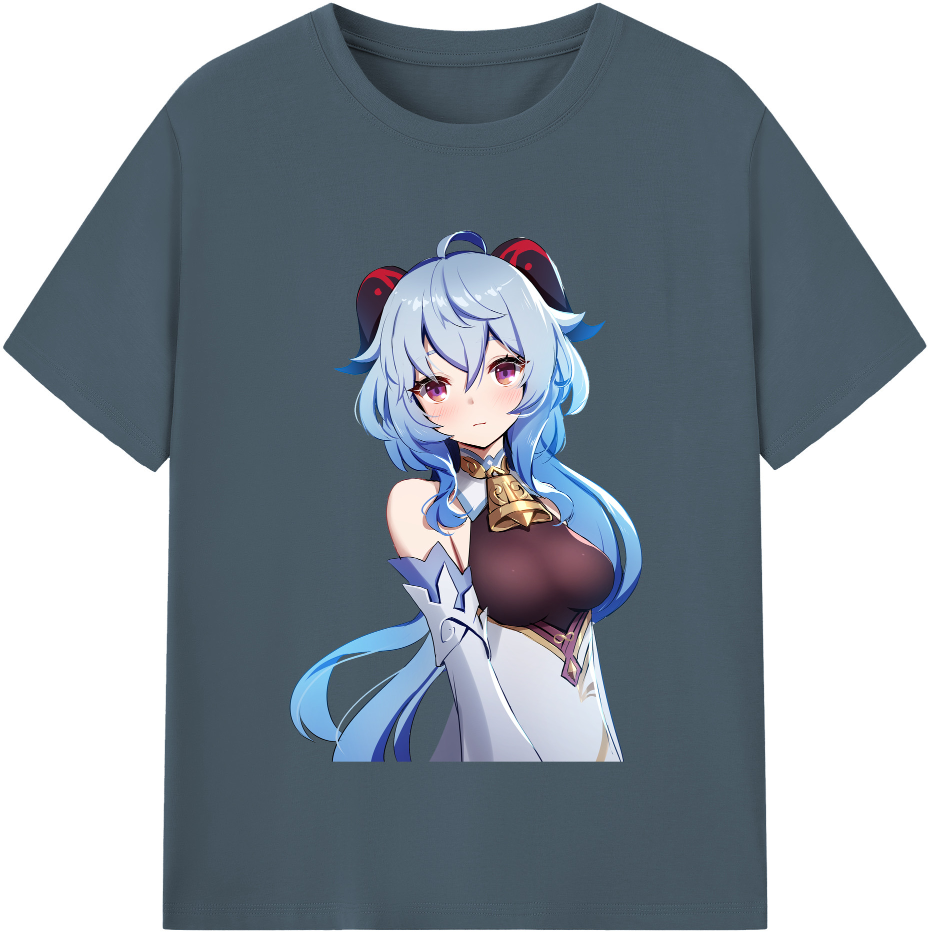 げんし神 甘雨 かんう genshin Ganyu 綿100％半袖Tシャツ（フロントプリント）